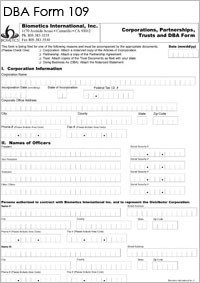 DBA Form 109