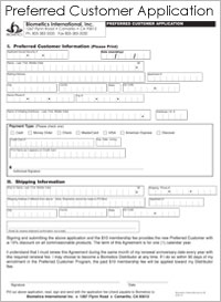 Preferred Customer Application